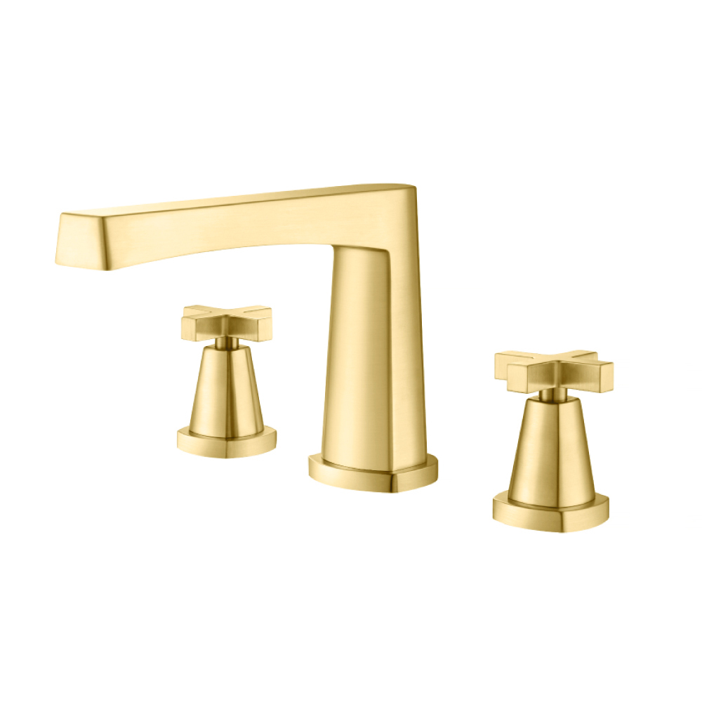 3 Hole Deck Mount Roman Tub Faucet | Satin Brass PVD