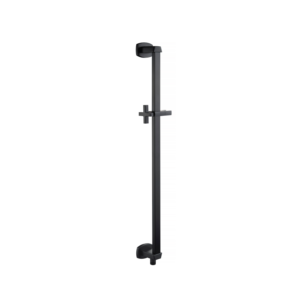 Shower Slide Bar With Integrated Wall Elbow | Matte Black
