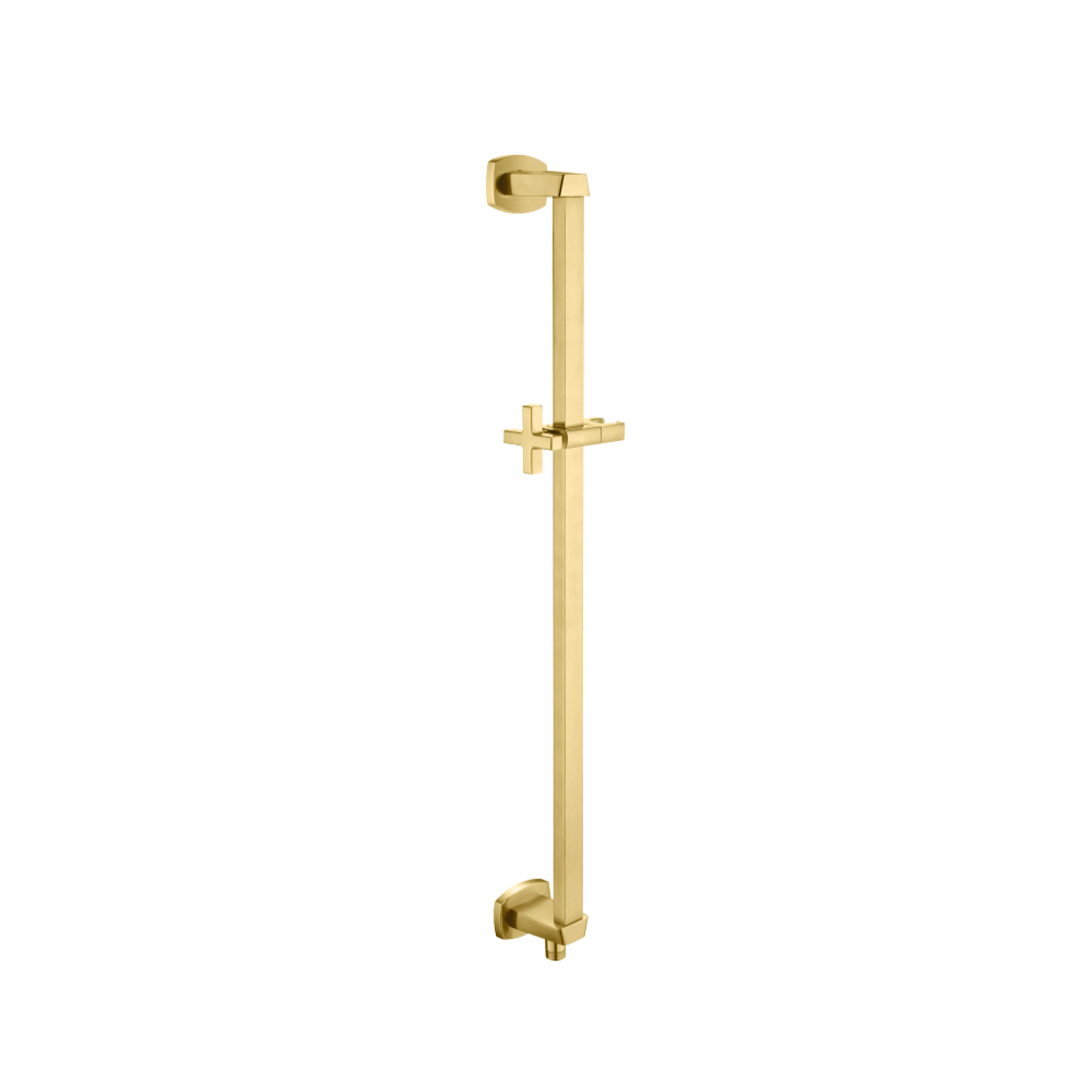 Shower Slide Bar With Integrated Wall Elbow | Satin Brass PVD