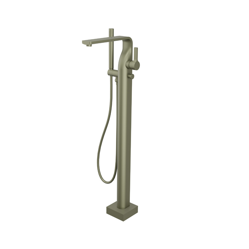Freestanding Floor Mount Bathtub / Tub Filler With Hand Shower | Army Green