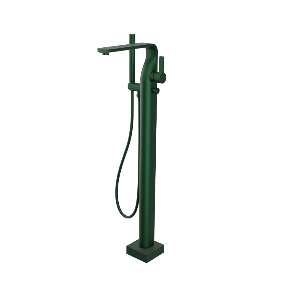 Freestanding Floor Mount Bathtub / Tub Filler With Hand Shower | Leaf Green