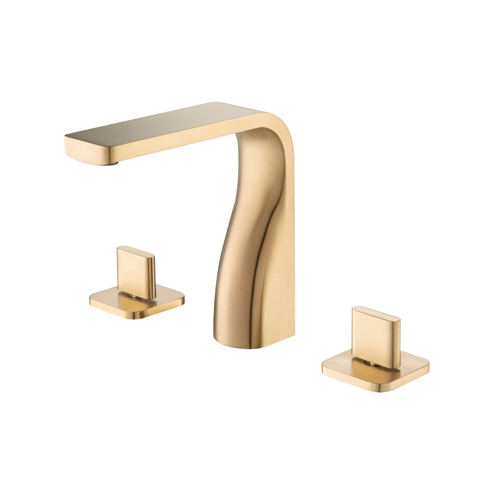 Three Hole 8" Widespread Two Handle Bathroom Faucet | Brushed Bronze PVD