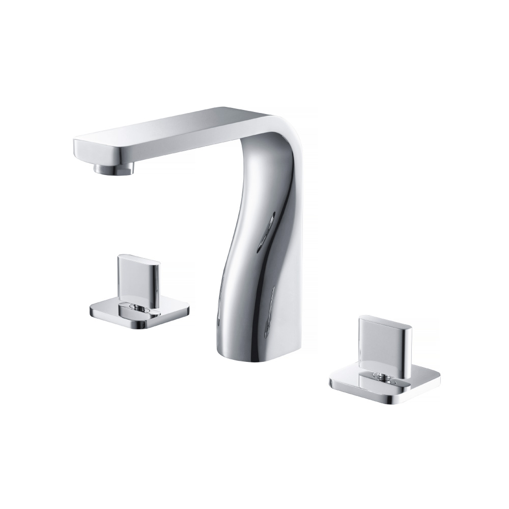 Three Hole 8" Widespread Two Handle Bathroom Faucet | Chrome