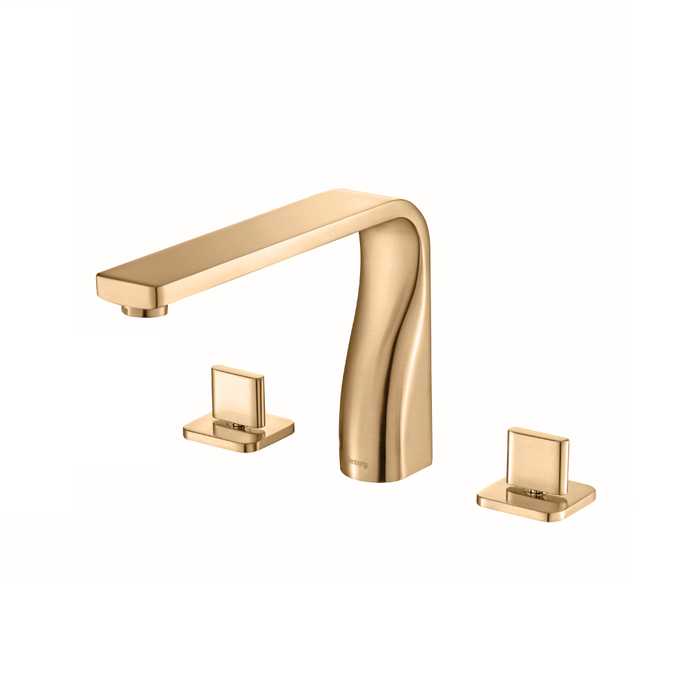 3 Hole Deck Mount Roman Tub Faucet | Brushed Bronze PVD