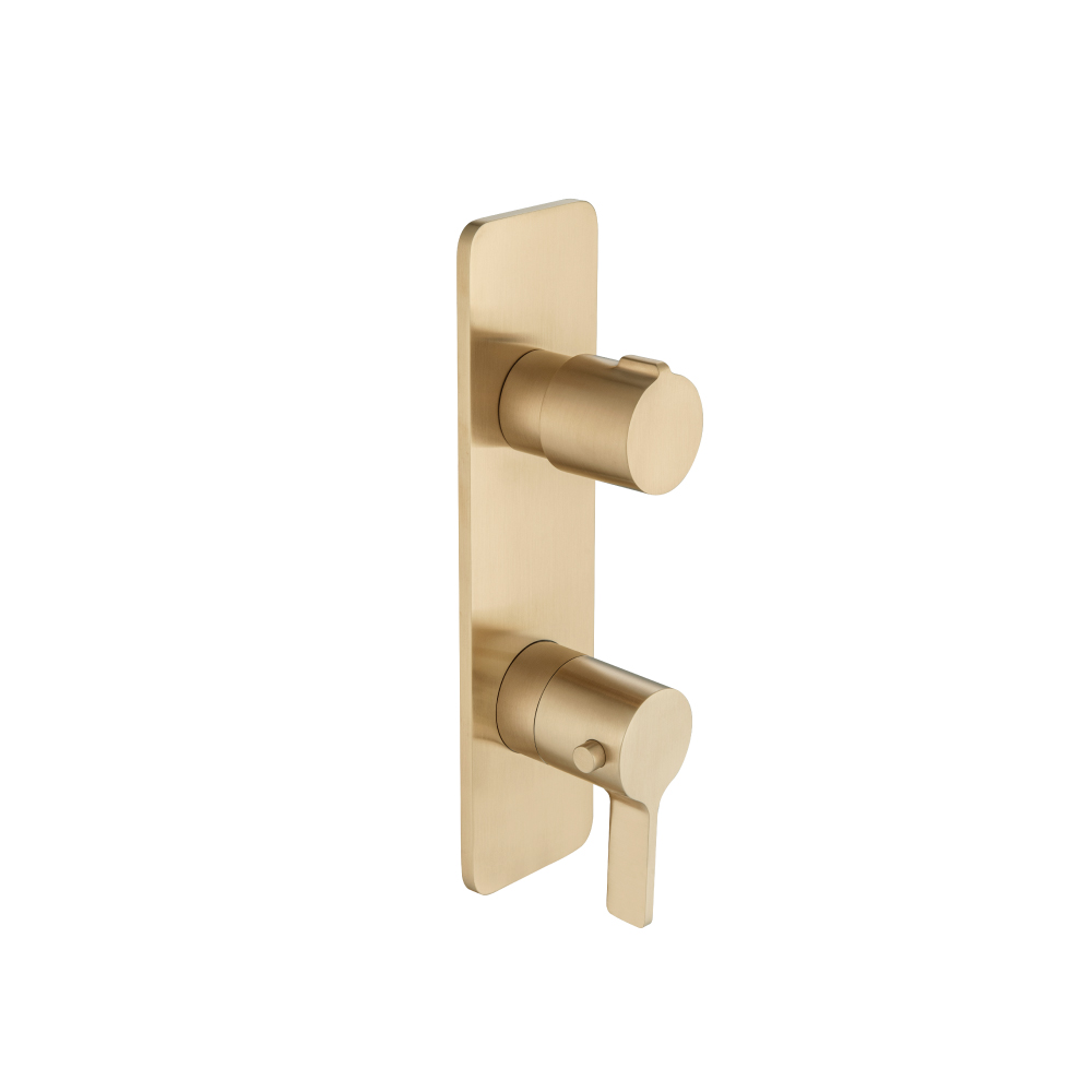 3/4" Thermostatic Shower Valve & Trim  - 2-Output | Brushed Bronze PVD