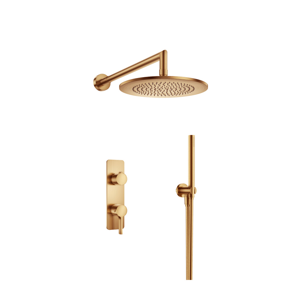 Two Output Shower Set With Shower Head And Hand Held | Brushed Bronze PVD