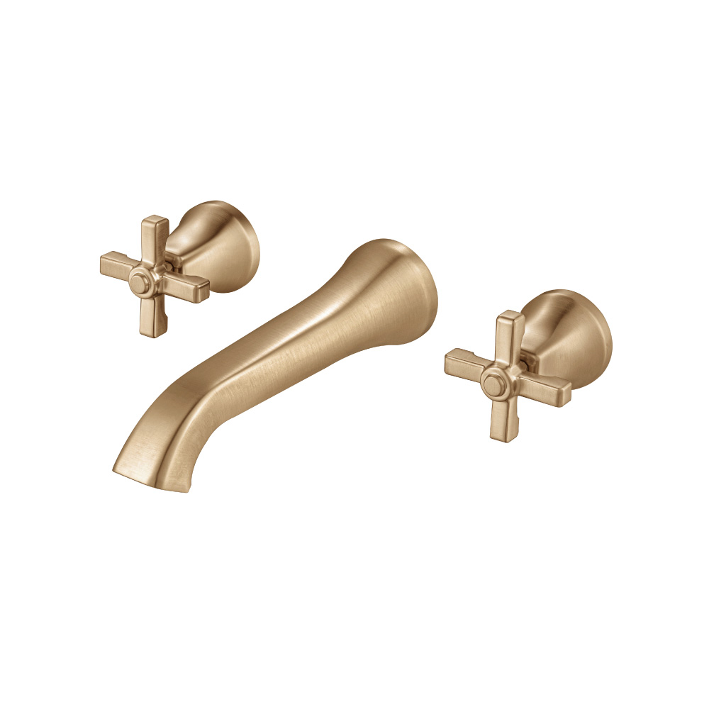 Two Handle Wall Mounted Tub Filler | Brushed Bronze PVD