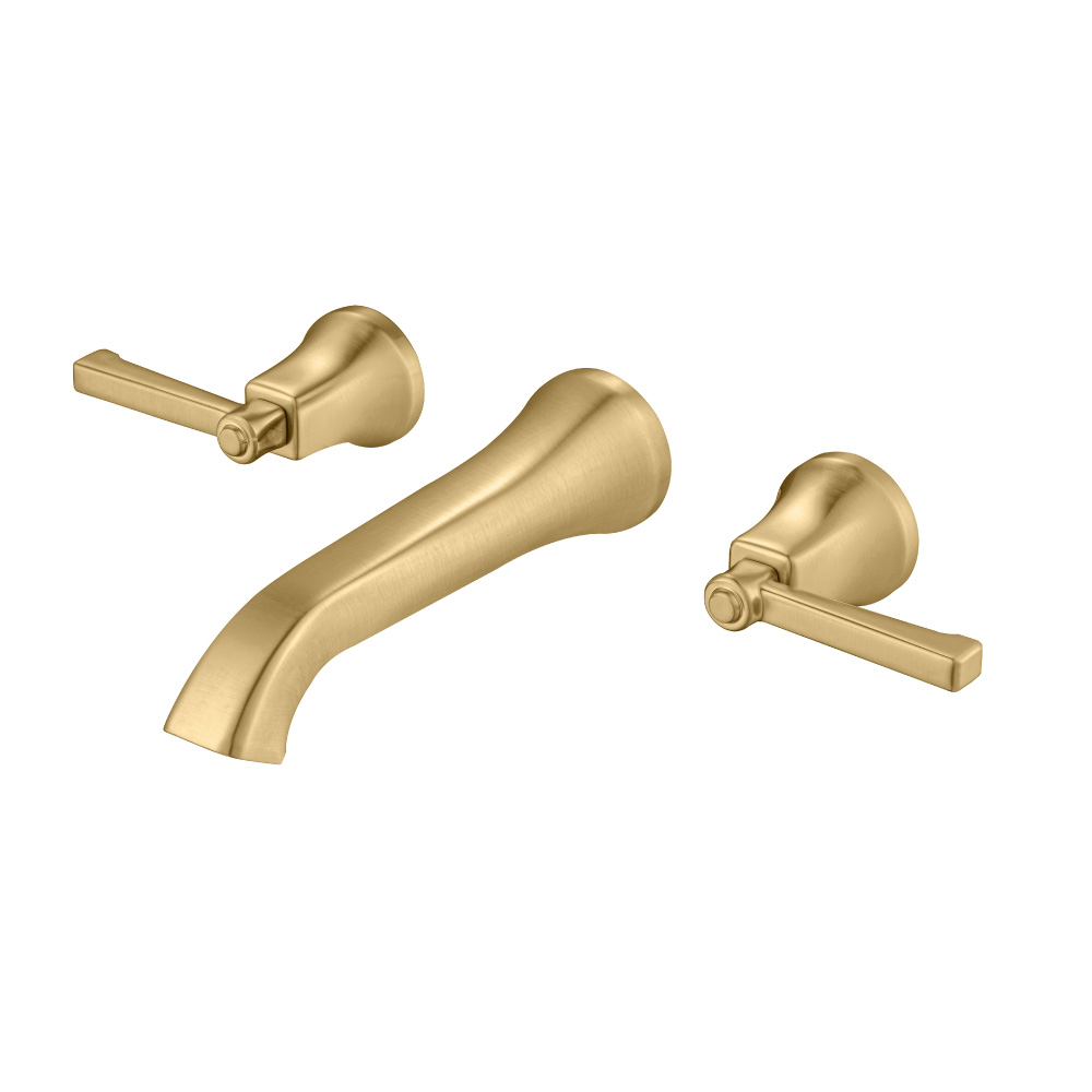 Trim For Two Handle Wall Mounted Bathroom Faucet | Satin Brass PVD