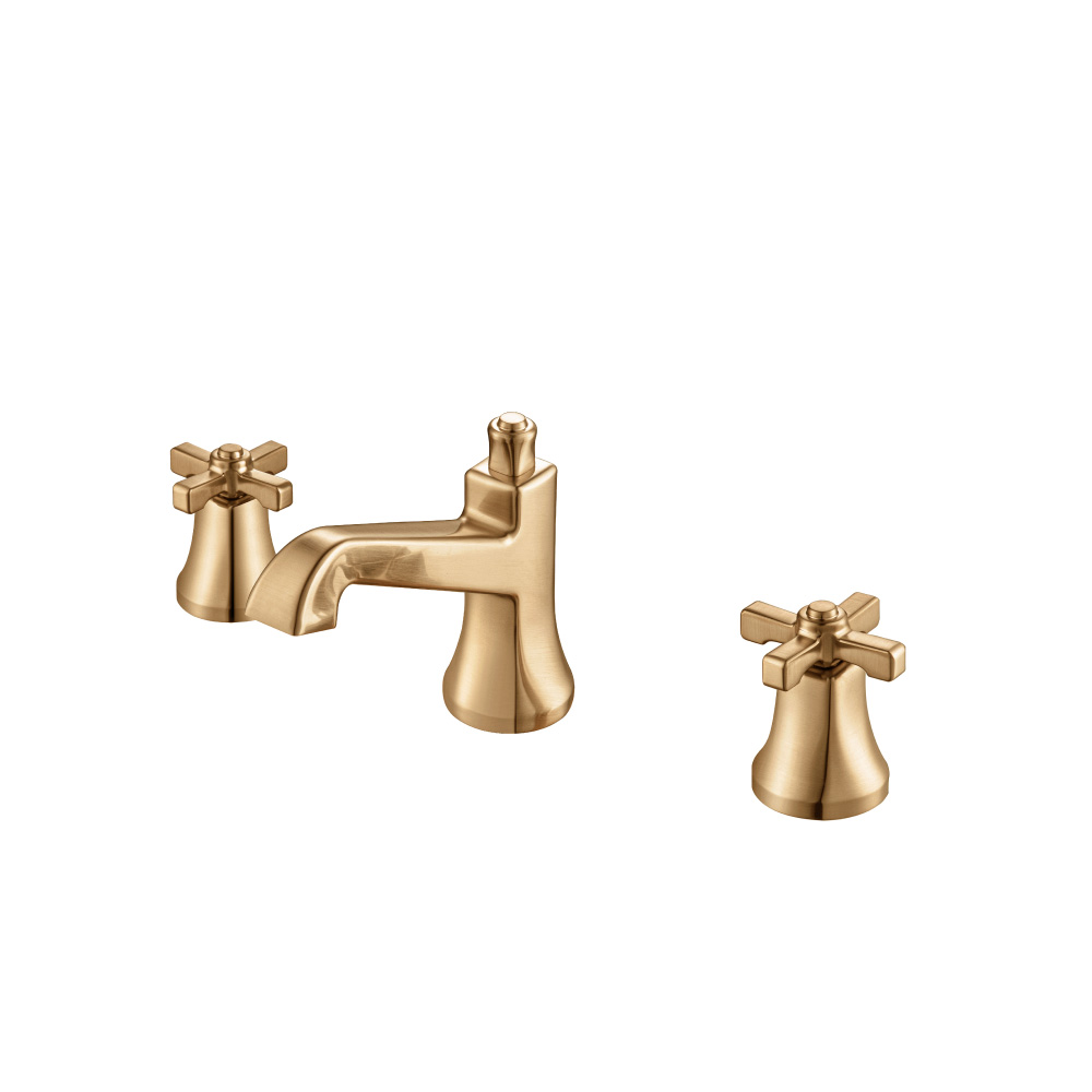 Three Hole 8" Widespread Two Handle Bathroom Faucet | Brushed Bronze PVD