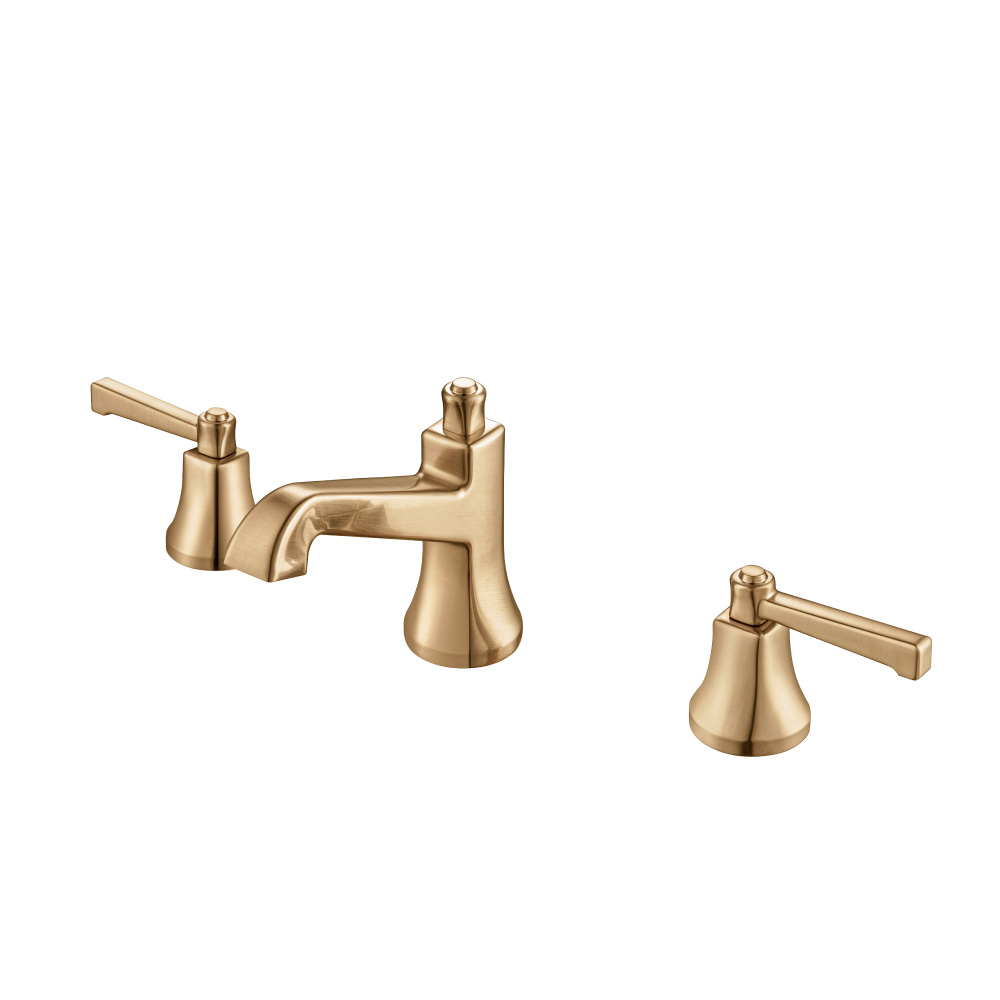 Three Hole 8" Widespread Two Handle Bathroom Faucet | Brushed Bronze PVD