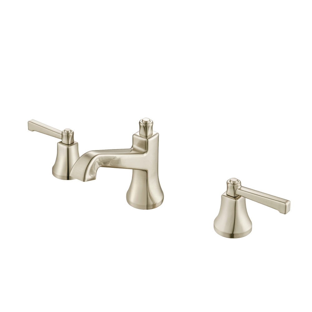 Three Hole 8" Widespread Two Handle Bathroom Faucet | Brushed Nickel PVD