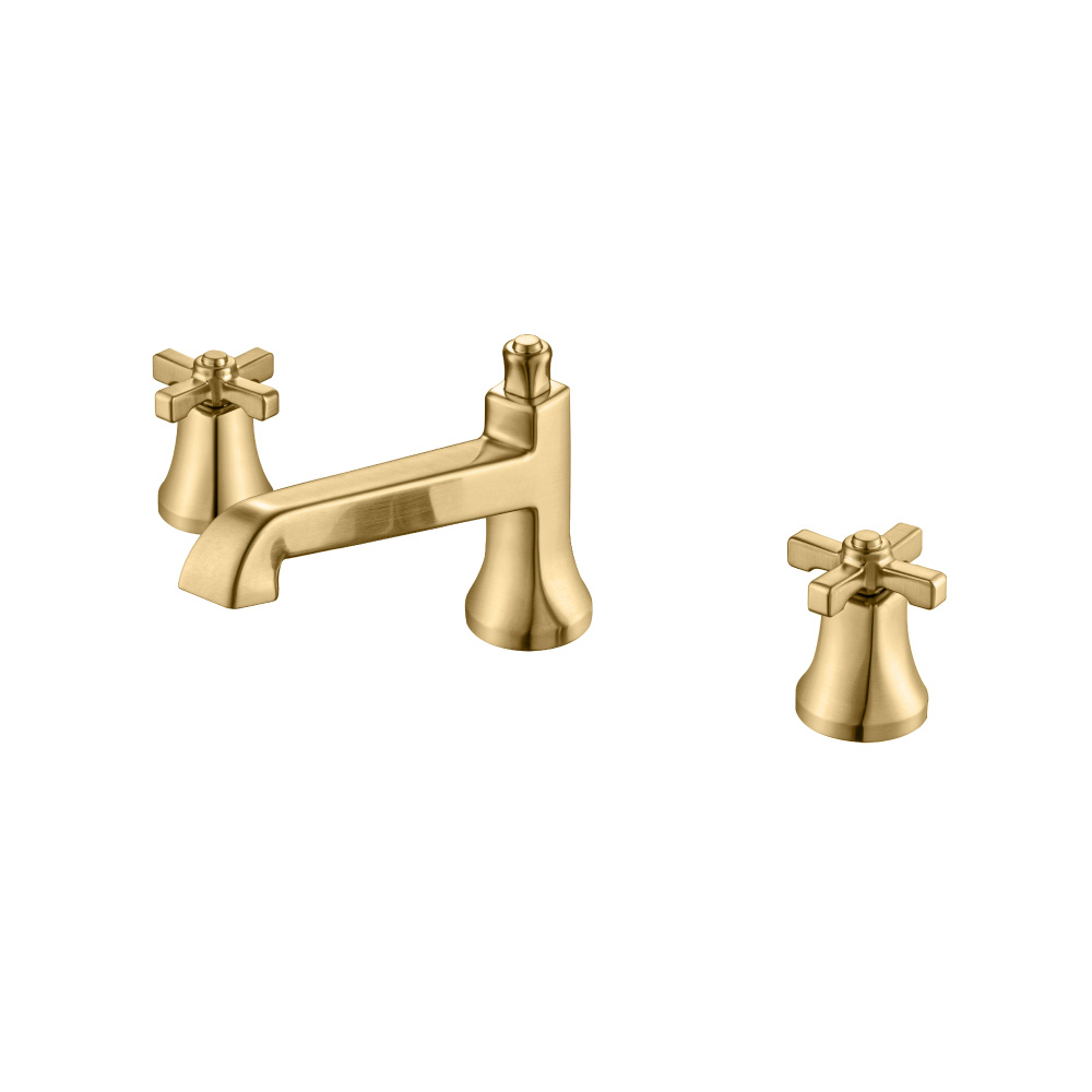 3 Hole Deck Mount Roman Tub Faucet | Satin Brass PVD