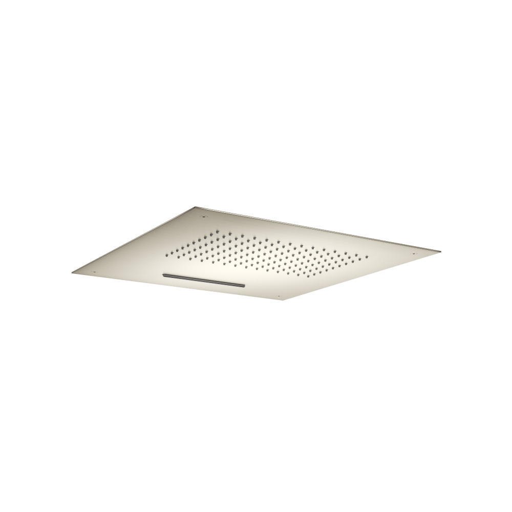 20" Stainless Steel Flush Mount Rainhead With Cascade Waterfall | Brushed Nickel PVD