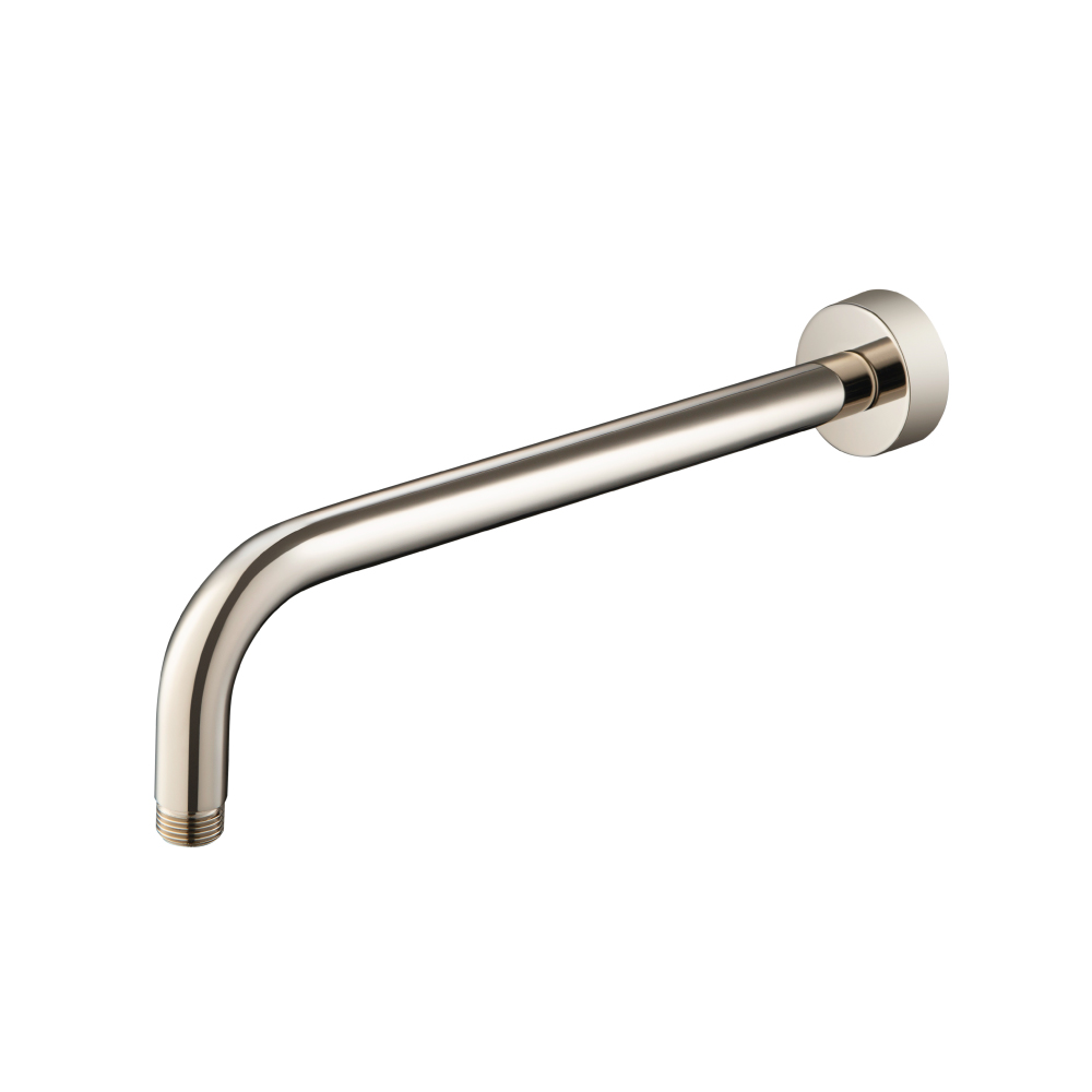 Wall Mount Round Shower Arm - 12" (300mm) - With Flange | Polished Nickel PVD