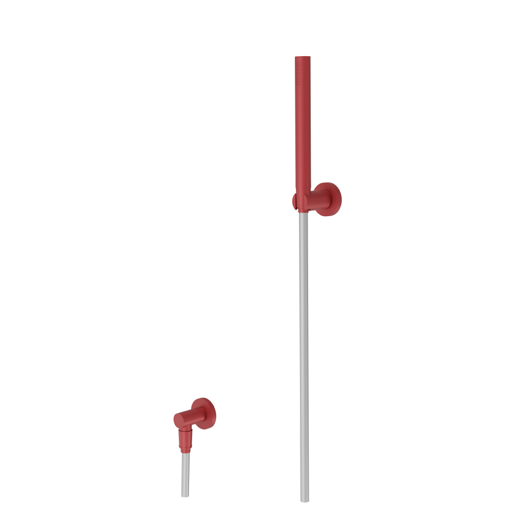 Hand Shower Set With Wall Elbow, Holder and Hose | Deep Red