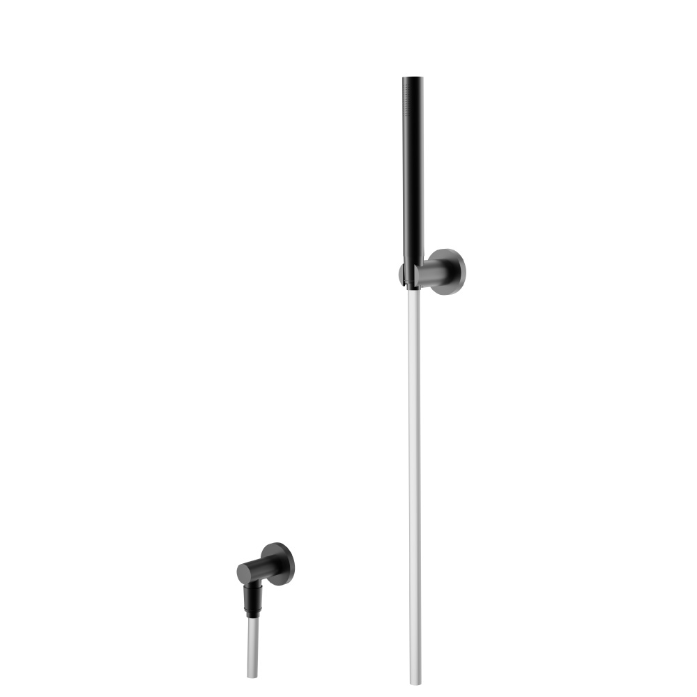 Hand Shower Set With Wall Elbow, Holder and Hose | Gloss Black