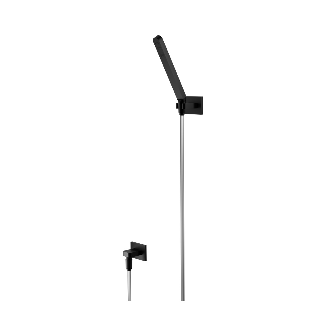 Hand Shower Set With Wall Elbow, Holder and Hose | Gloss Black