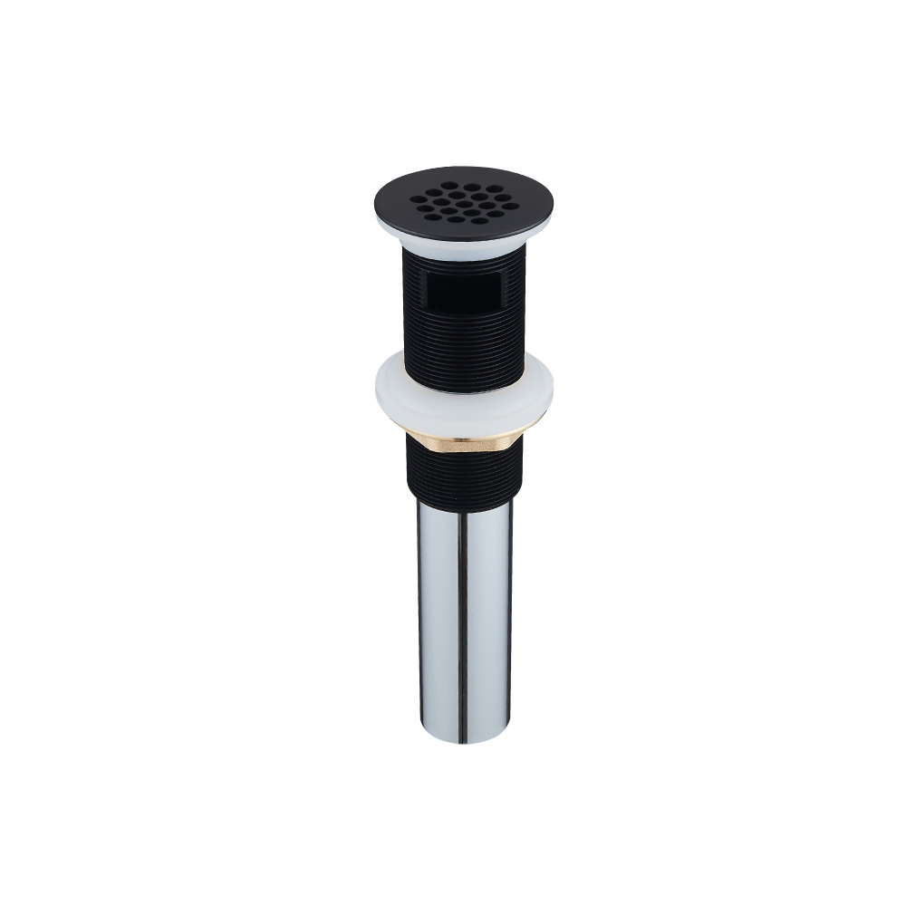 1-1/4" Sink Grid Drain with Overflow | Matte Black