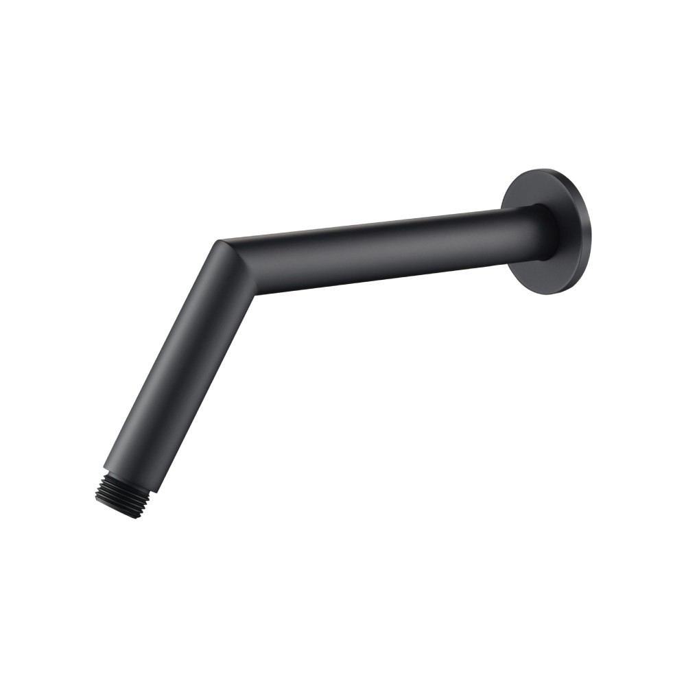 Round Shower Arm With Flange - 10" - With Flange | Matte Black