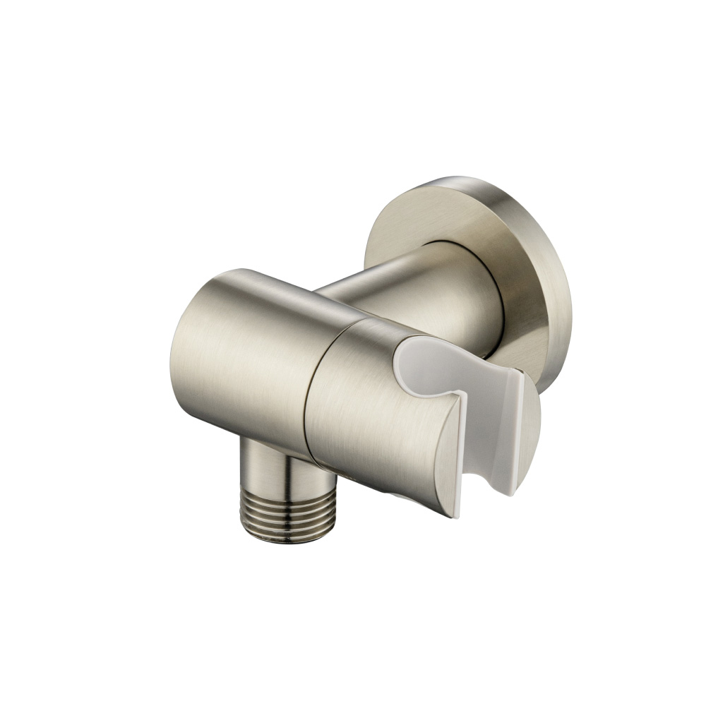 Wall Elbow With Holder Combo - Adjustable Angle | Brushed Nickel PVD