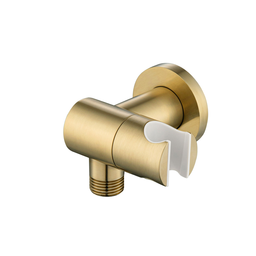 Wall Elbow With Holder Combo - Adjustable Angle | Satin Brass PVD