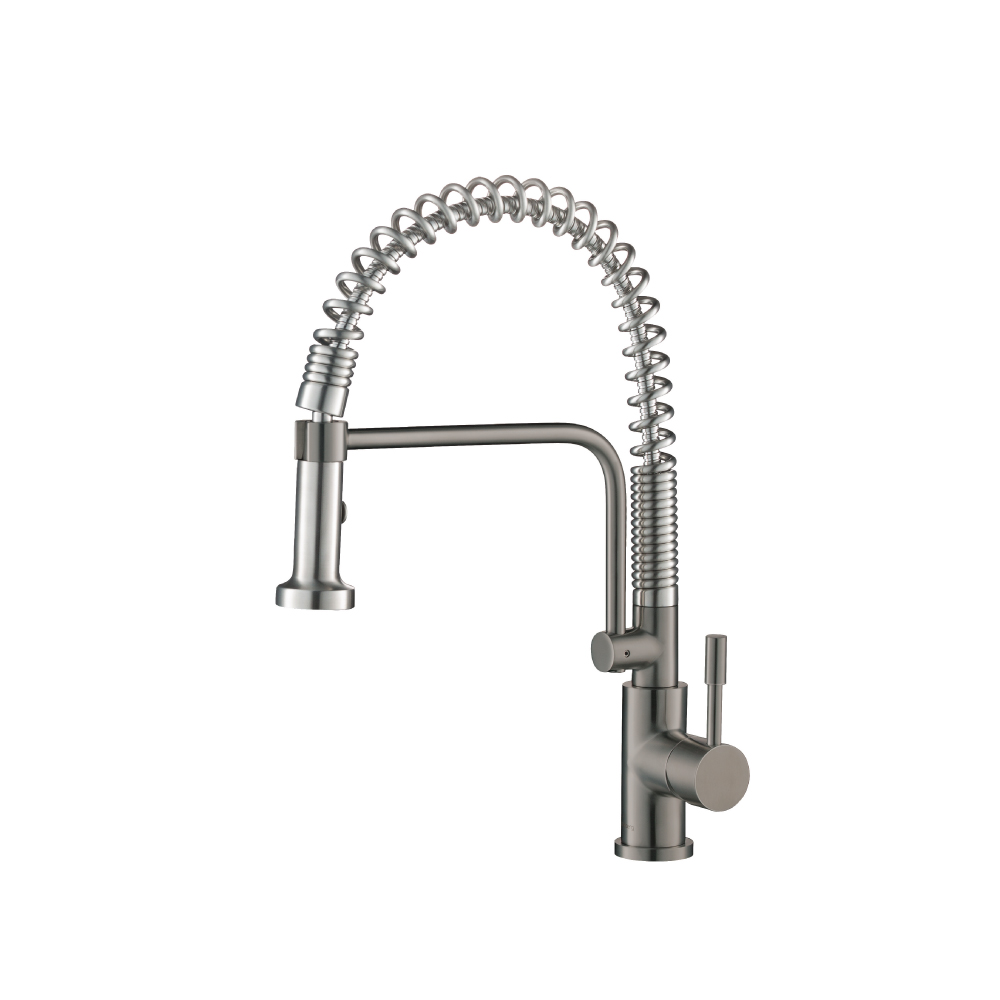 Caso - Semi-Professional Dual Spray Stainless Steel Kitchen Faucet With Pull Out | Steel Grey