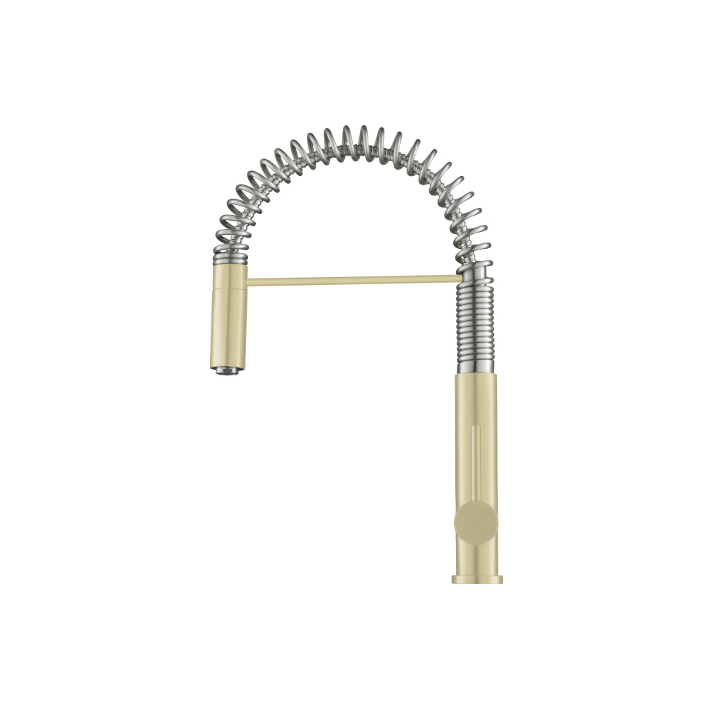 Dixie - Semi-Professional Dual Spray Stainless Steel Kitchen Faucet With Pull Out | Light Tan