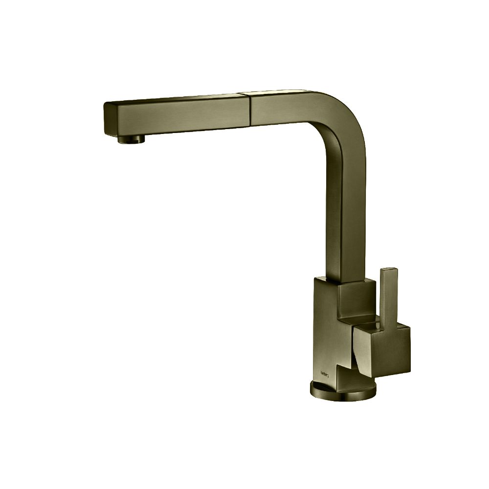 Deus - Dual Spray Stainless Steel Kitchen Faucet With Pull Out | Army Green