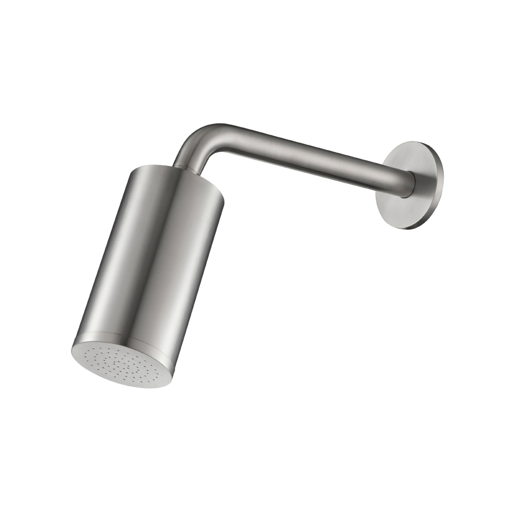 3" Brass Rain Head with 10" Arm  | Brushed Nickel PVD