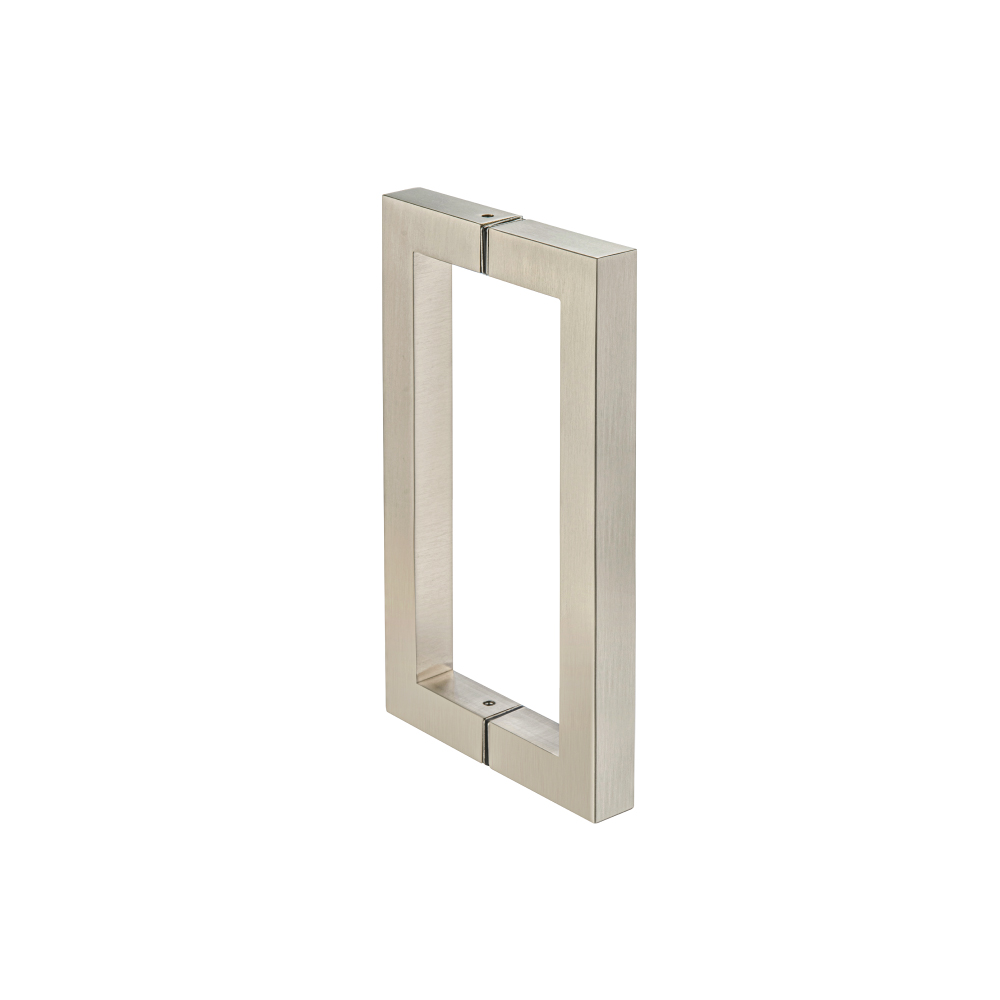 8" Back-To-Back Square Shower Door Pull Handle | Brushed Nickel PVD