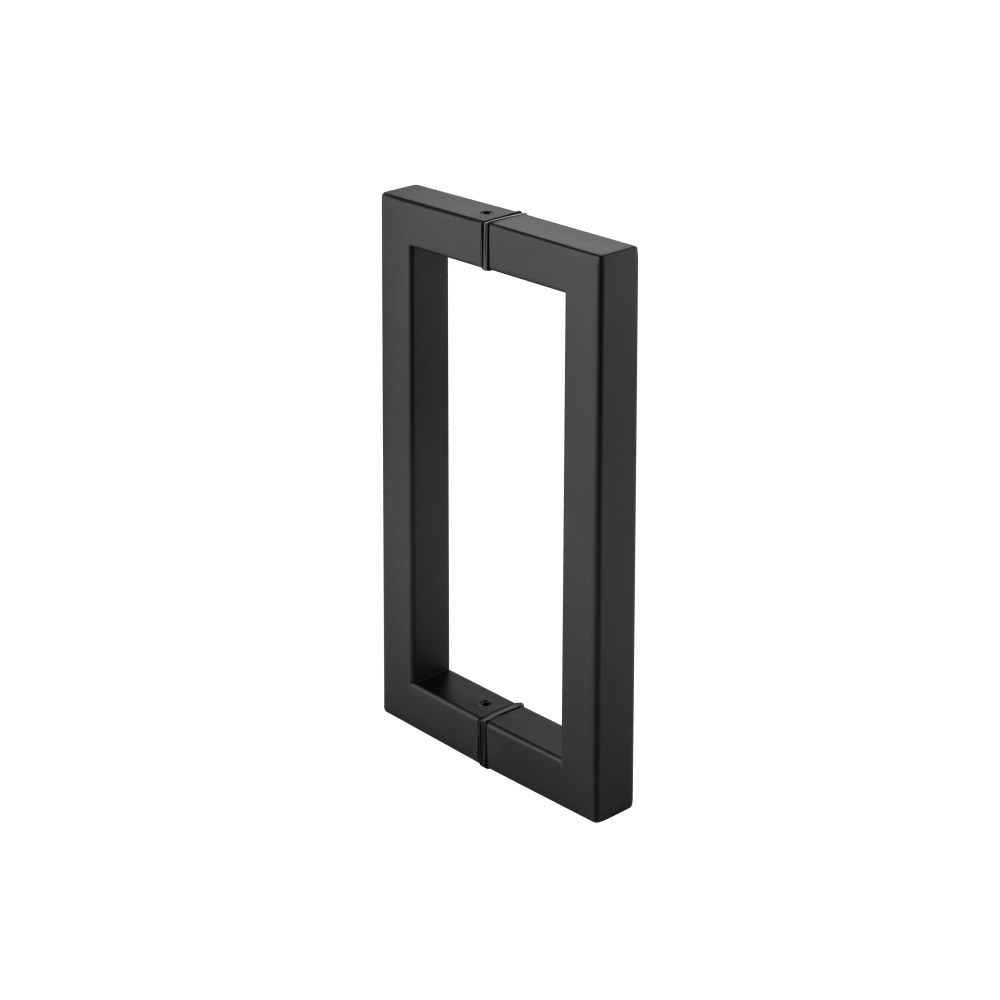 8" Back-To-Back Square Shower Door Pull Handle | Matte Black