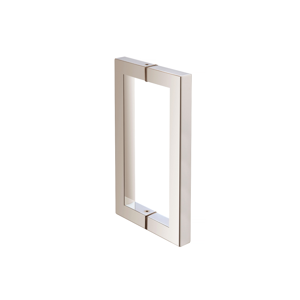 8" Back-To-Back Square Shower Door Pull Handle | Polished Nickel PVD