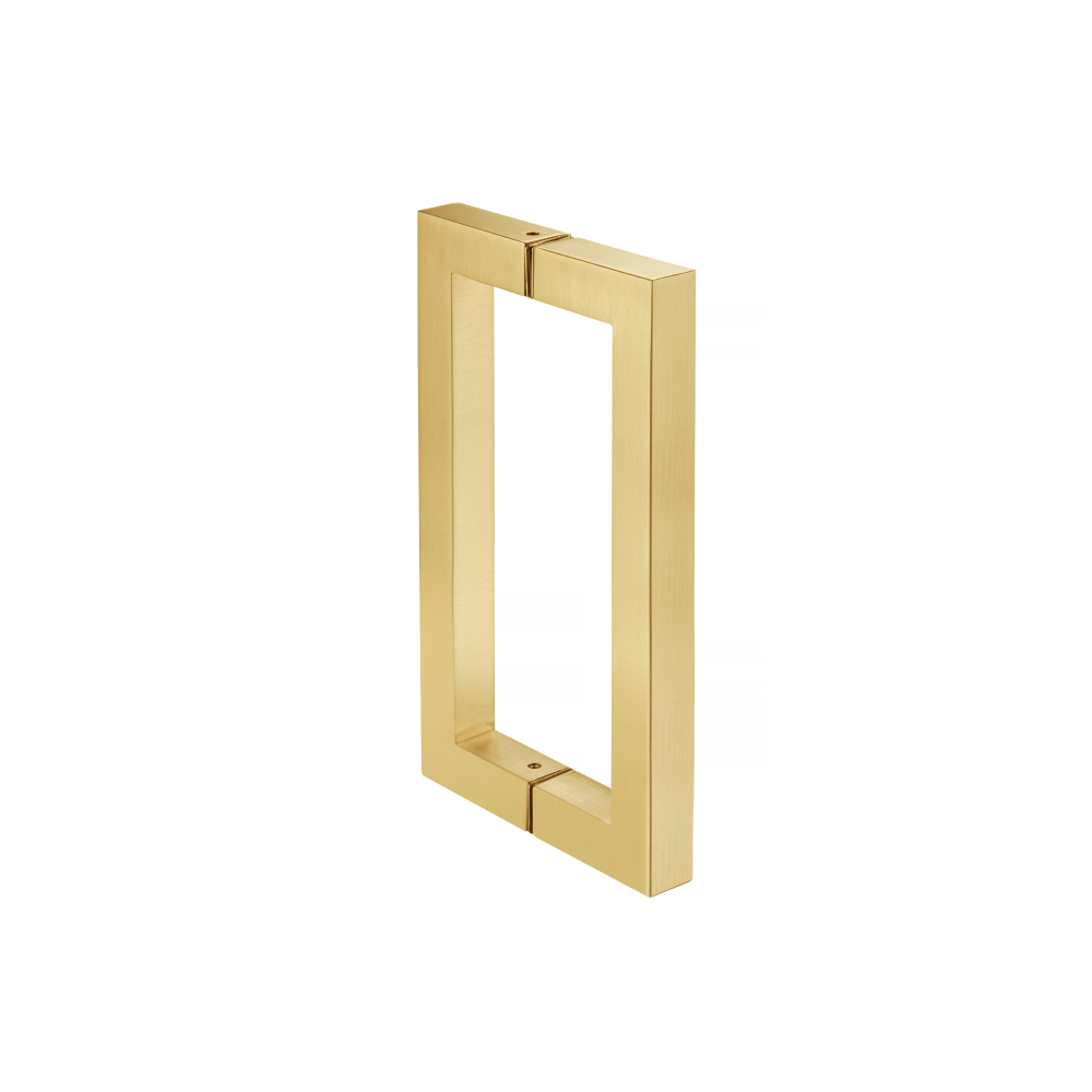 8" Back-To-Back Square Shower Door Pull Handle | Satin Brass PVD