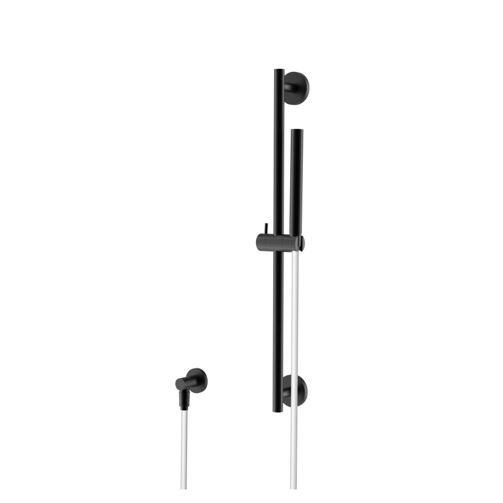 Hand Shower Set with Slide Bar and Elbow | Gloss Black