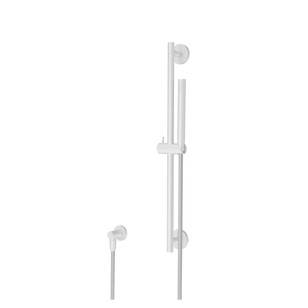 Hand Shower Set with Slide Bar and Elbow | Gloss White