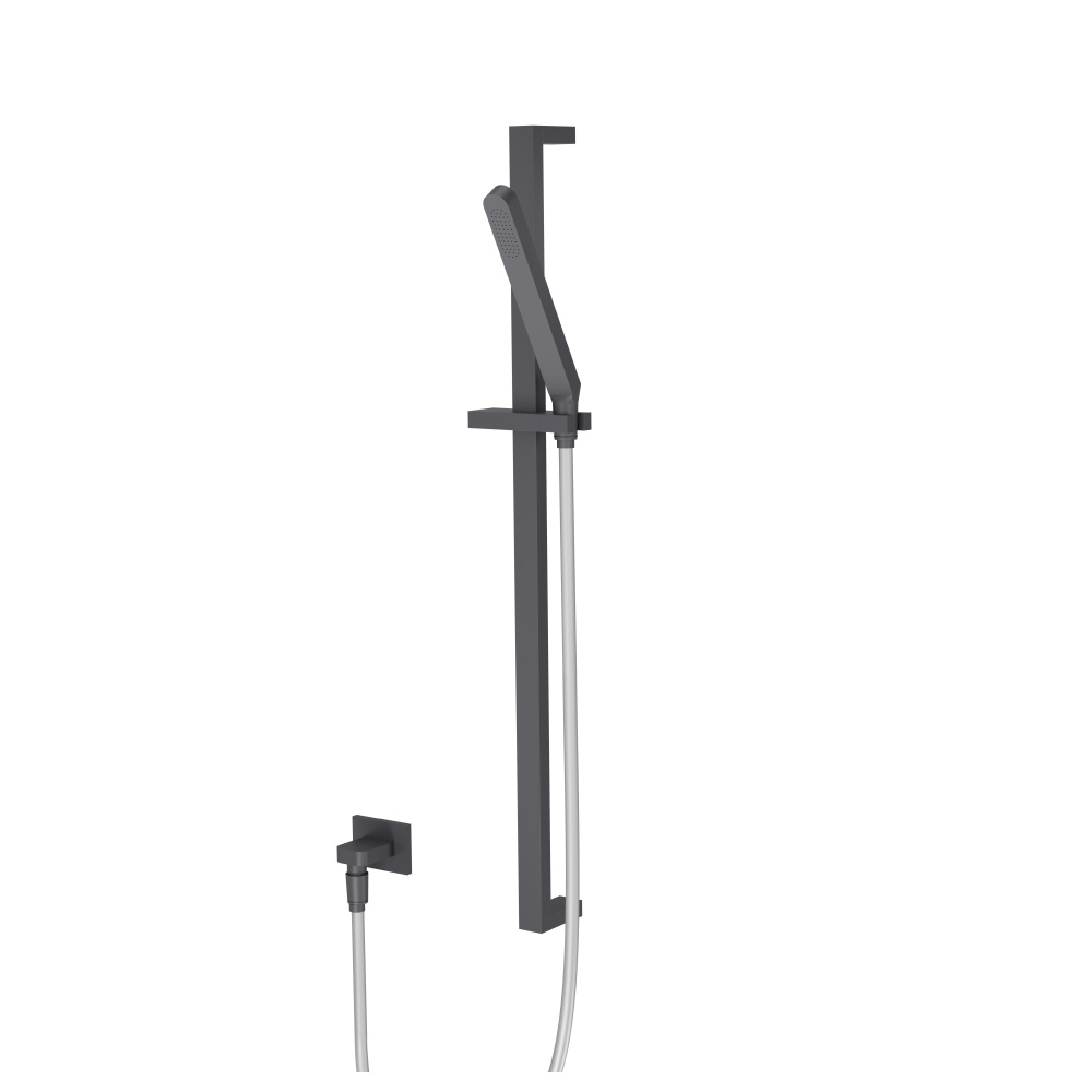 Hand Shower Set with Slide Bar and Elbow | Dark Grey