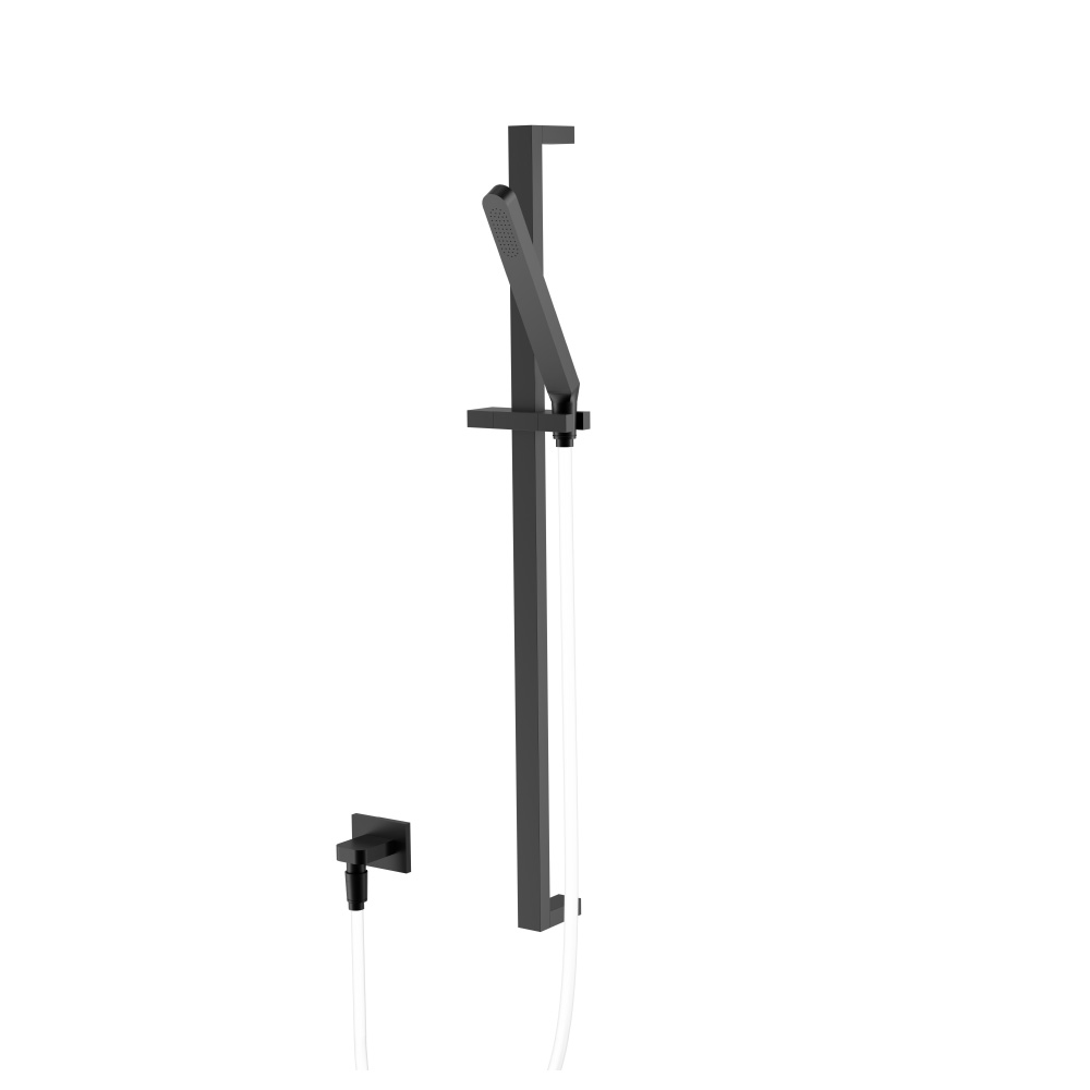 Hand Shower Set with Slide Bar and Elbow | Gloss Black