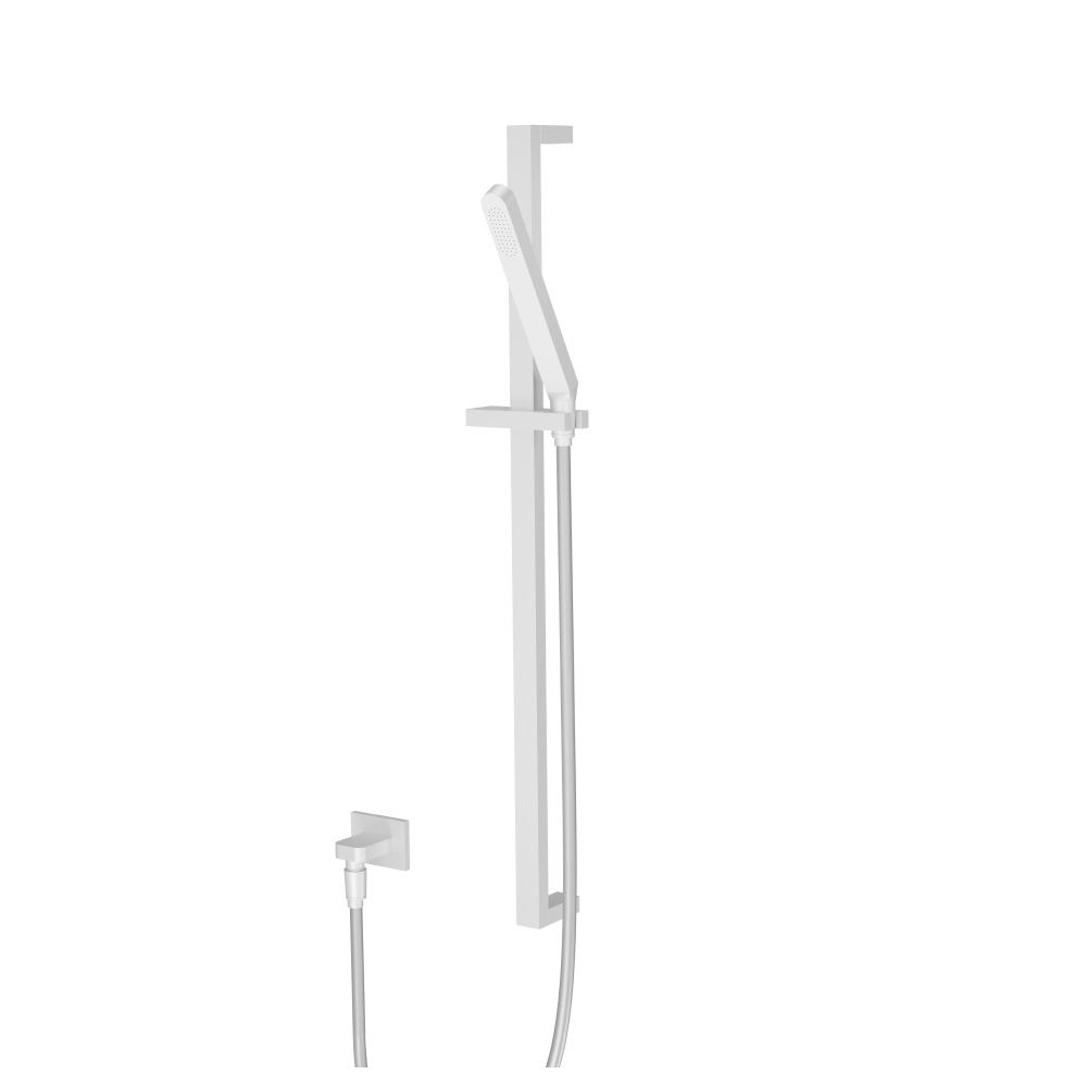 Hand Shower Set with Slide Bar and Elbow | Gloss White