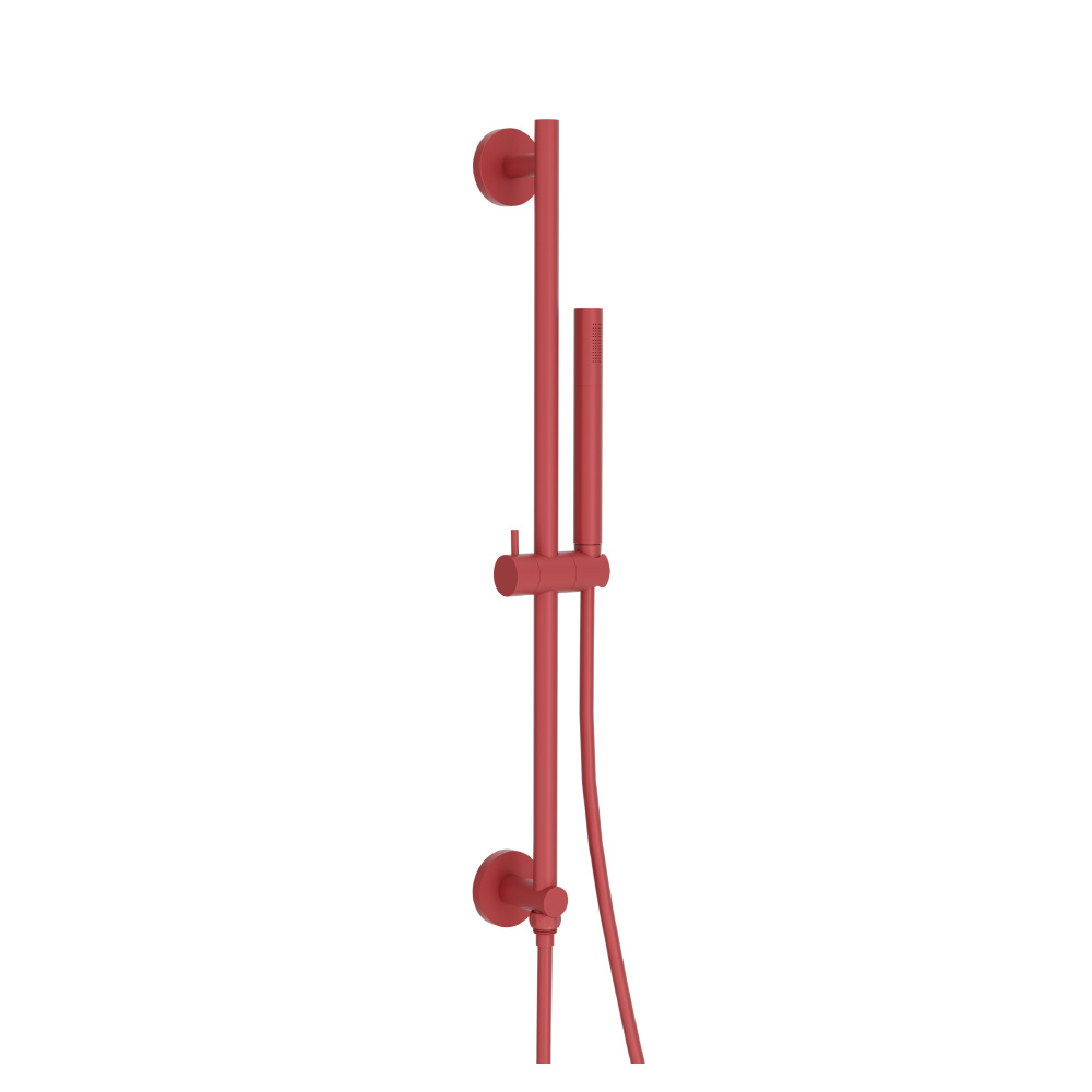 Hand Shower Set with Slide Bar, Integrated Elbow & Hose | Deep Red