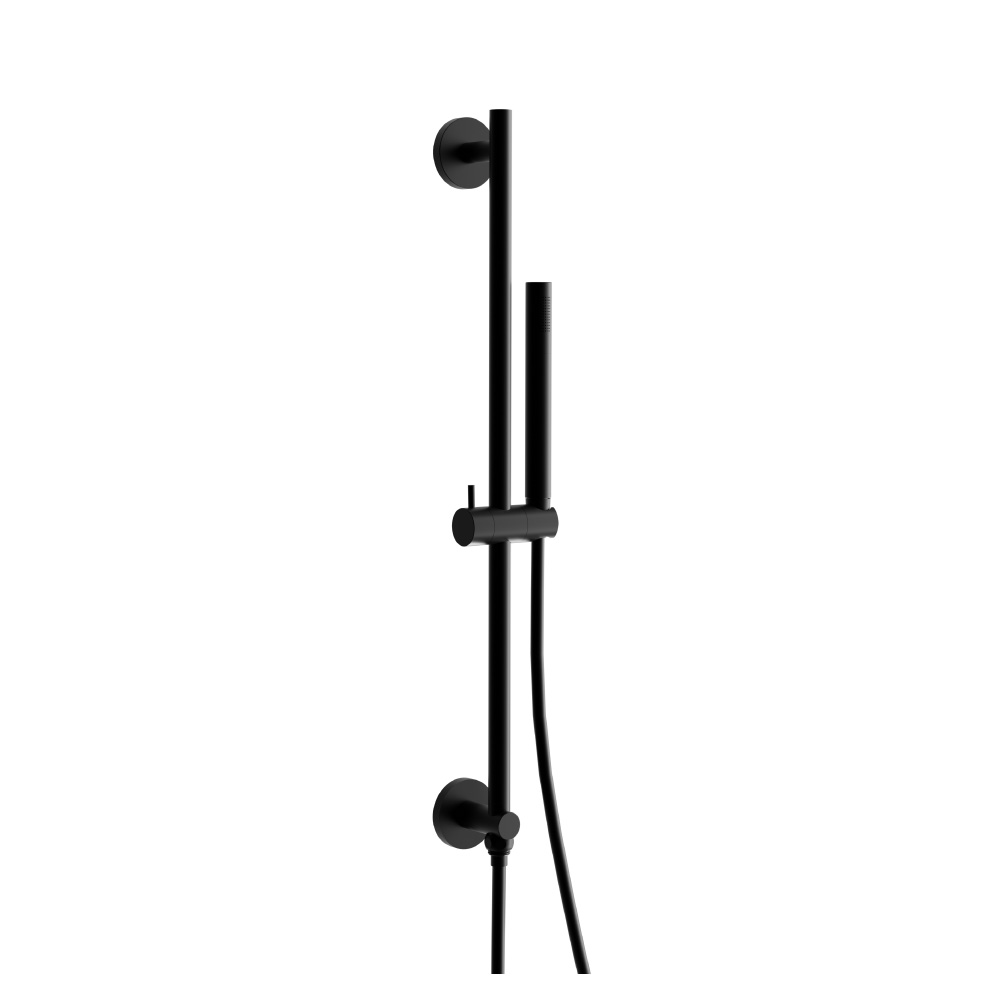 Hand Shower Set with Slide Bar, Integrated Elbow & Hose | Gloss Black