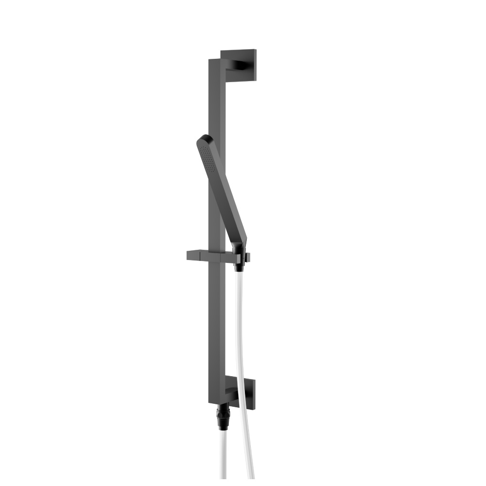 Hand Shower Set with Slide Bar, Integrated Elbow & Hose | Gloss Black