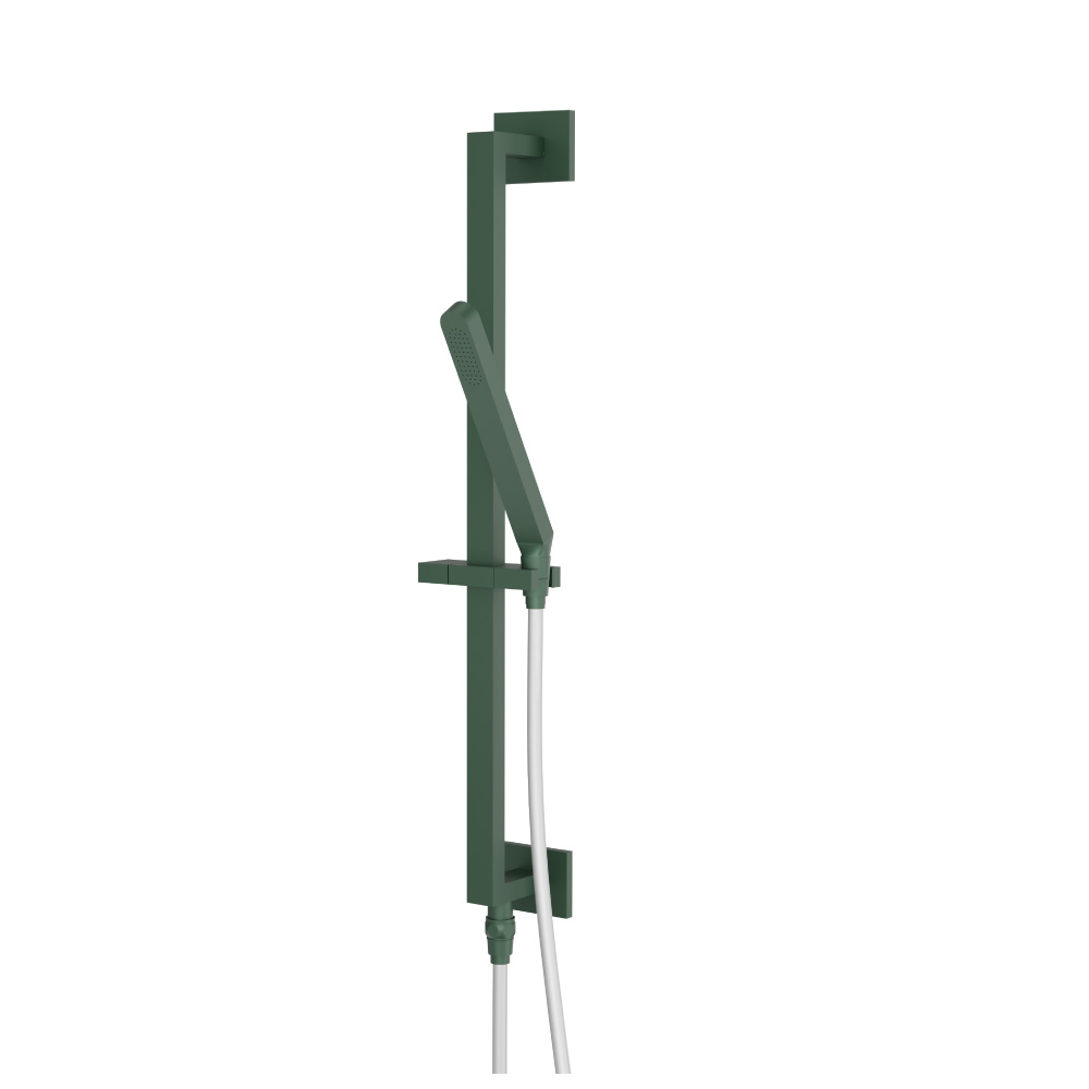 Hand Shower Set with Slide Bar, Integrated Elbow & Hose | Leaf Green