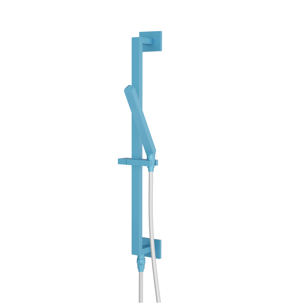 Hand Shower Set with Slide Bar, Integrated Elbow & Hose | Sky Blue