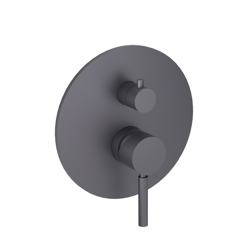 Tub / Shower Trim With Pressure Balance Valve - 2-Output | Dark Grey