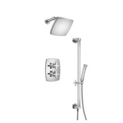 Two Output Shower Set With Shower Head, Hand Held And Slide Bar