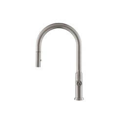 Velox - Dual Spray Stainless Steel Two Handle Kitchen Faucet With Pull Out